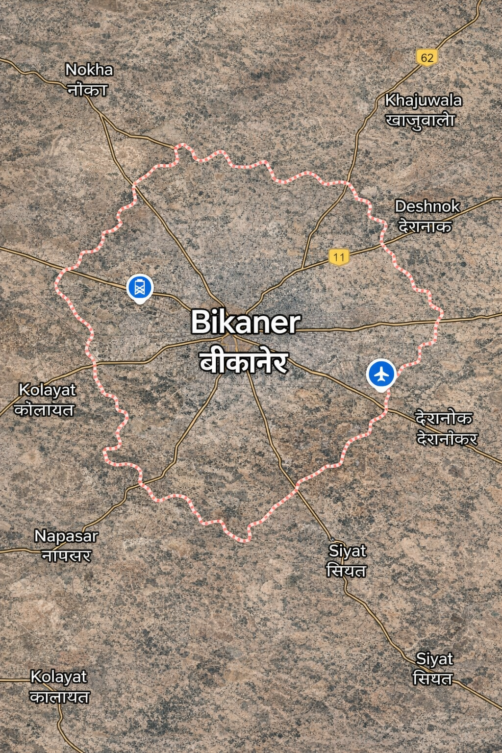 bikaner satilite map